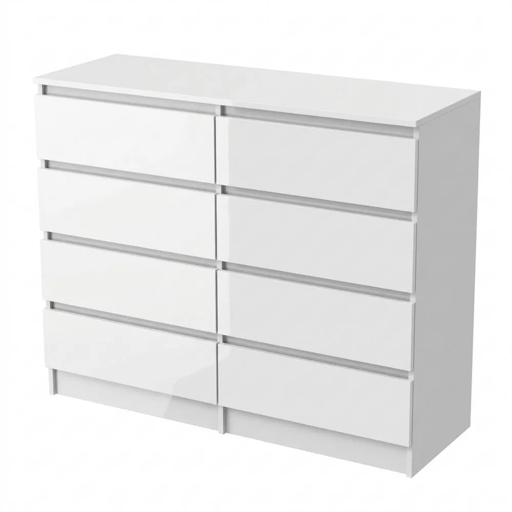 Hochglanz-Kommode mit 8 Schubladen für Wohnzimmer oder Büro