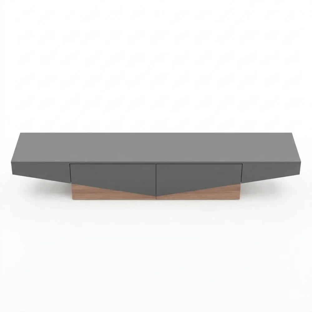Industrielles TV-Lowboard mit Schubladen und Stauraum, modernes Design in Braun-Schwarz