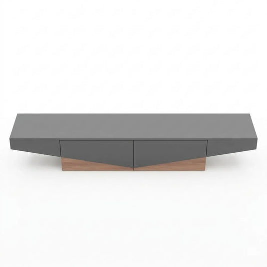 Industrielles TV-Lowboard mit Schubladen und Stauraum, modernes Design in Braun-Schwarz