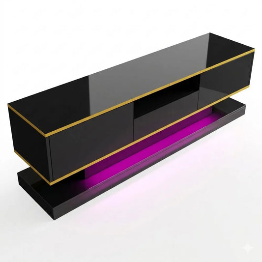 Fernsehschrank mit LED und Schubladen, passend für Fernseher bis 75 Zoll